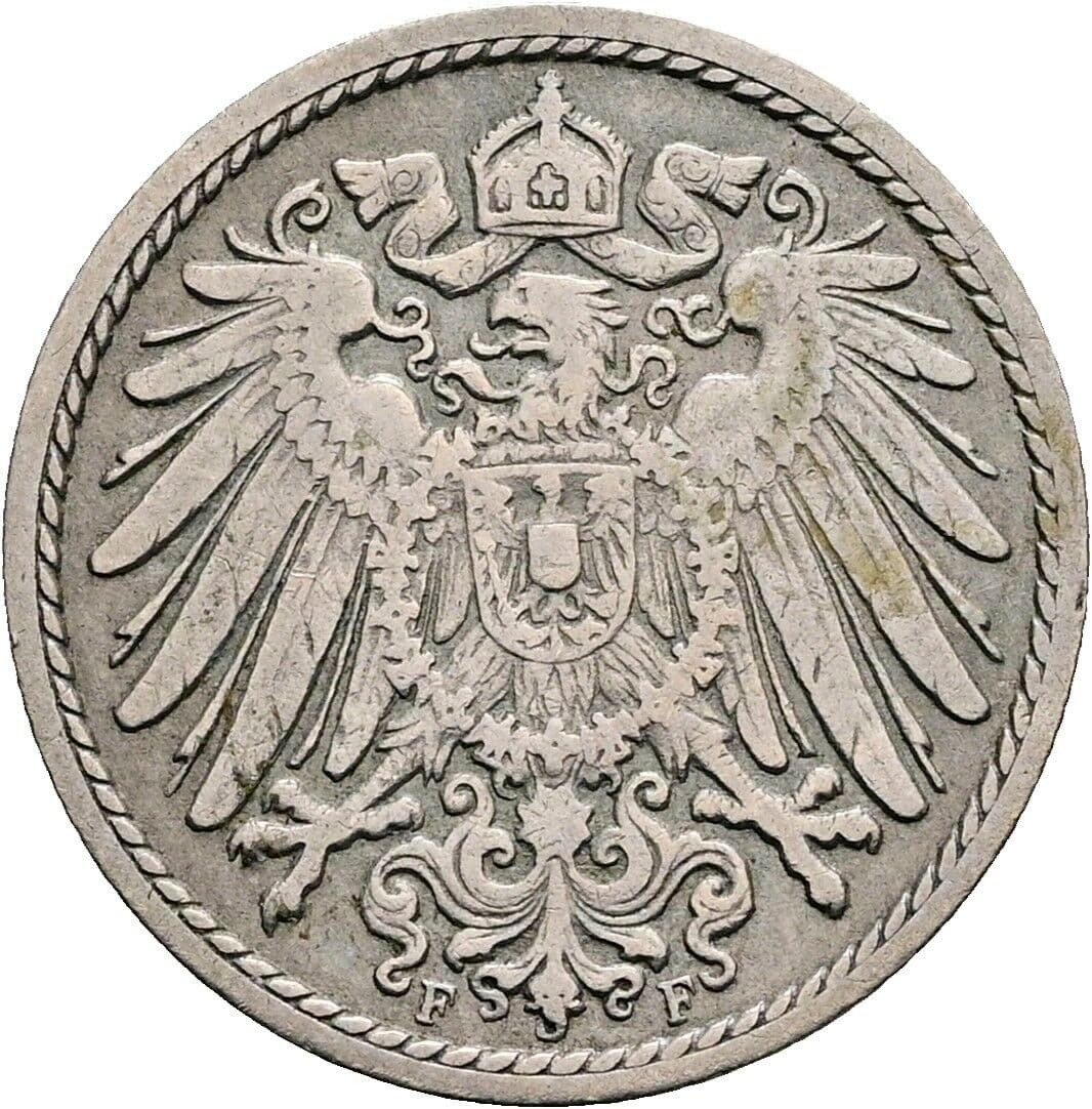 5 Pfennig 1902 F – Rückseite