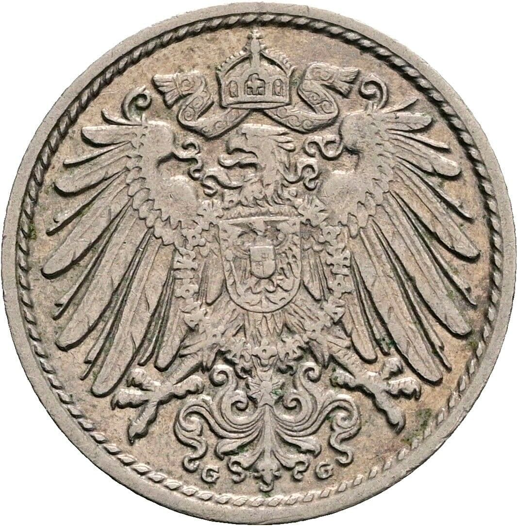 5 Pfennig 1911 G – Rückseite