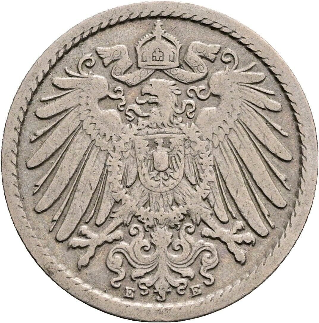 5 Pfennig 1894 E – Rückseite