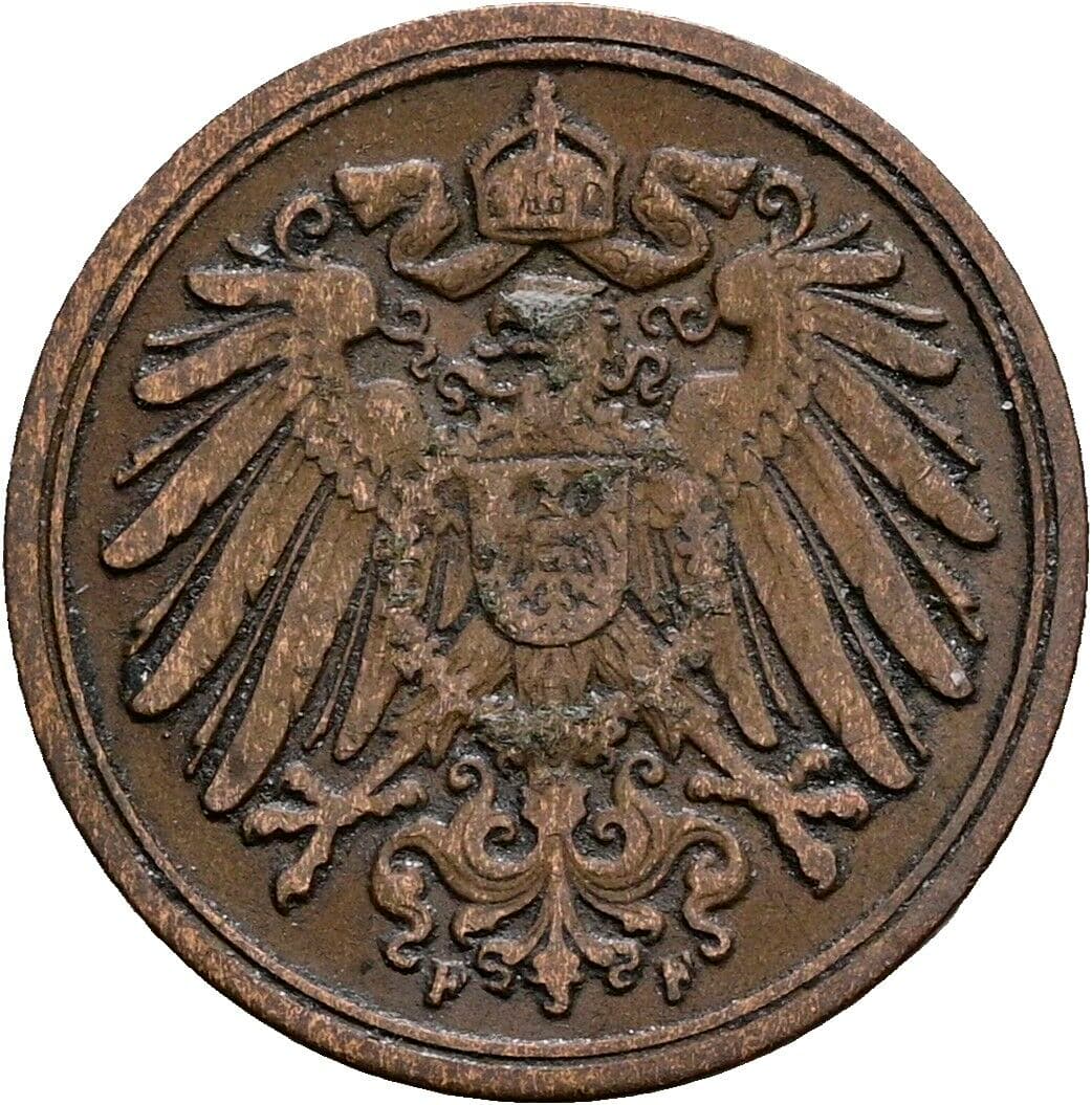 1 Pfennig 1892 F – Rückseite