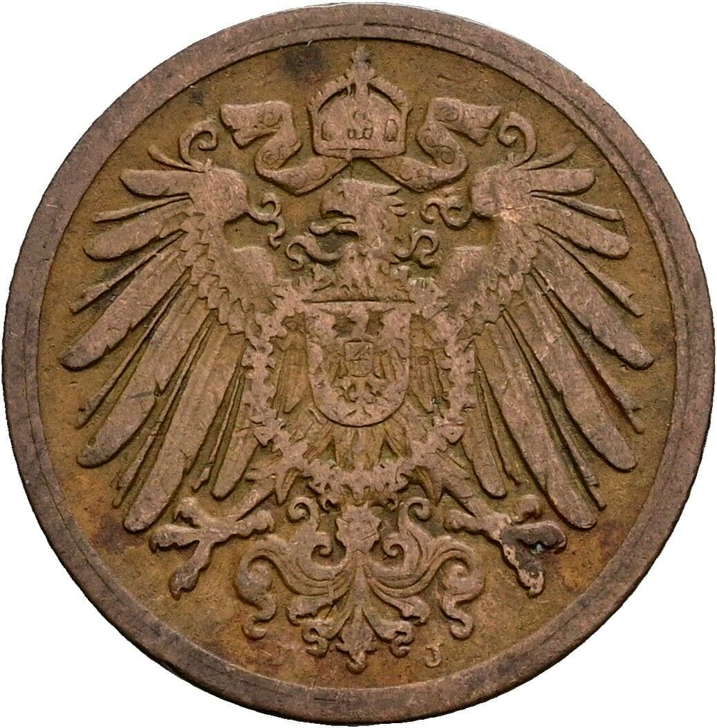1 Pfennig 1892 J – Rückseite