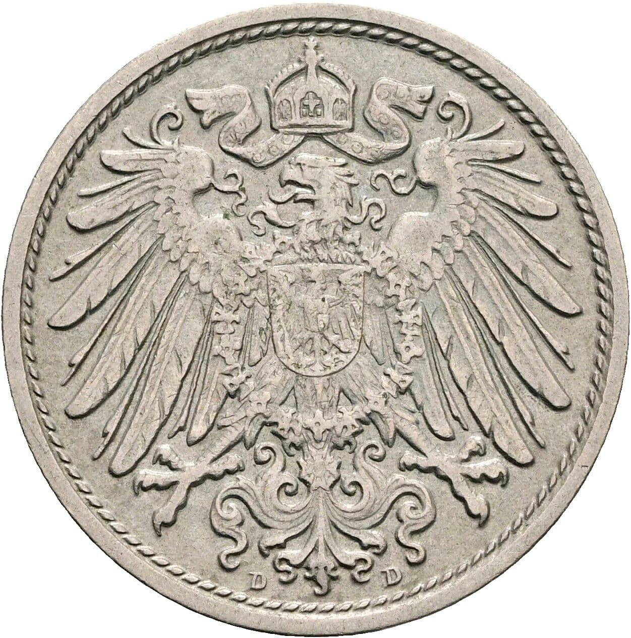 10 Pfennig 1910 D – Rückseite