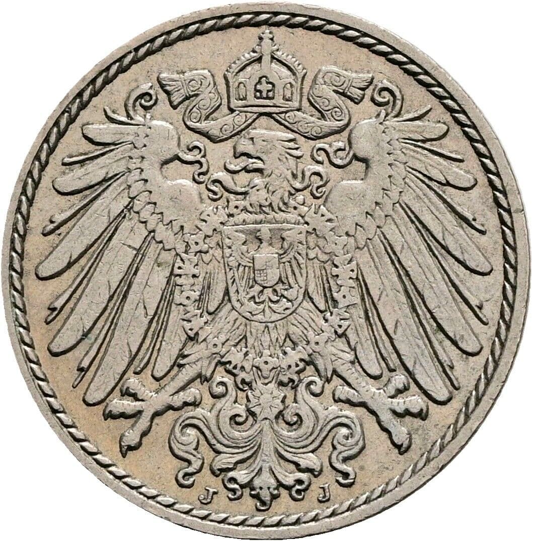 5 Pfennig 1912 J – Rückseite