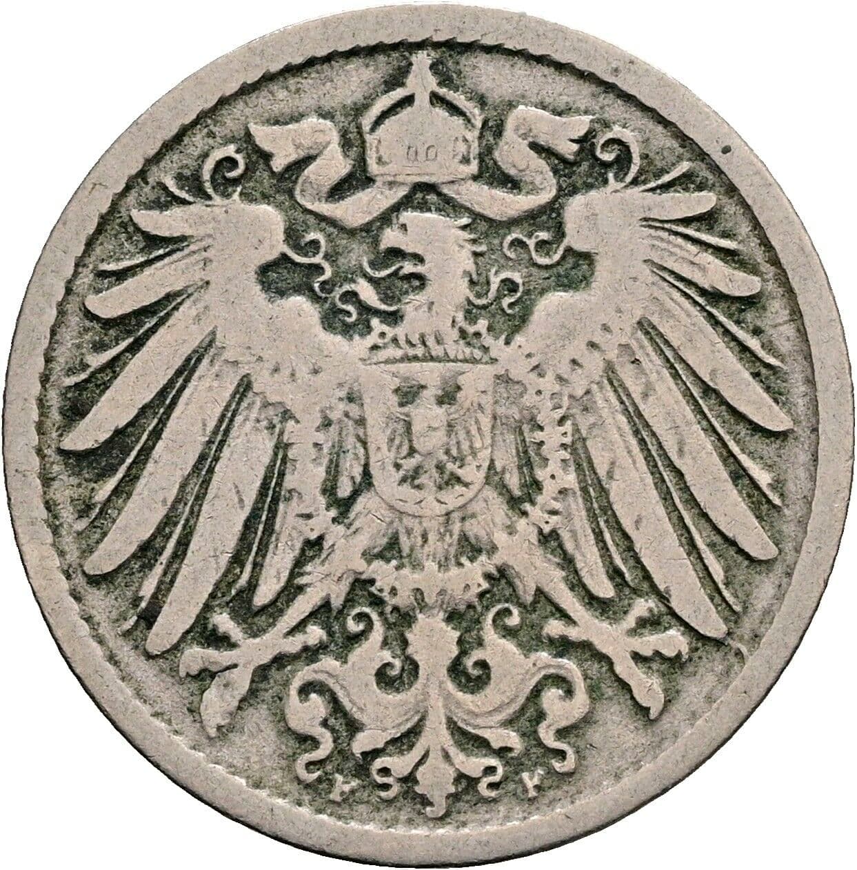 10 Pfennig 1891 F – Rückseite