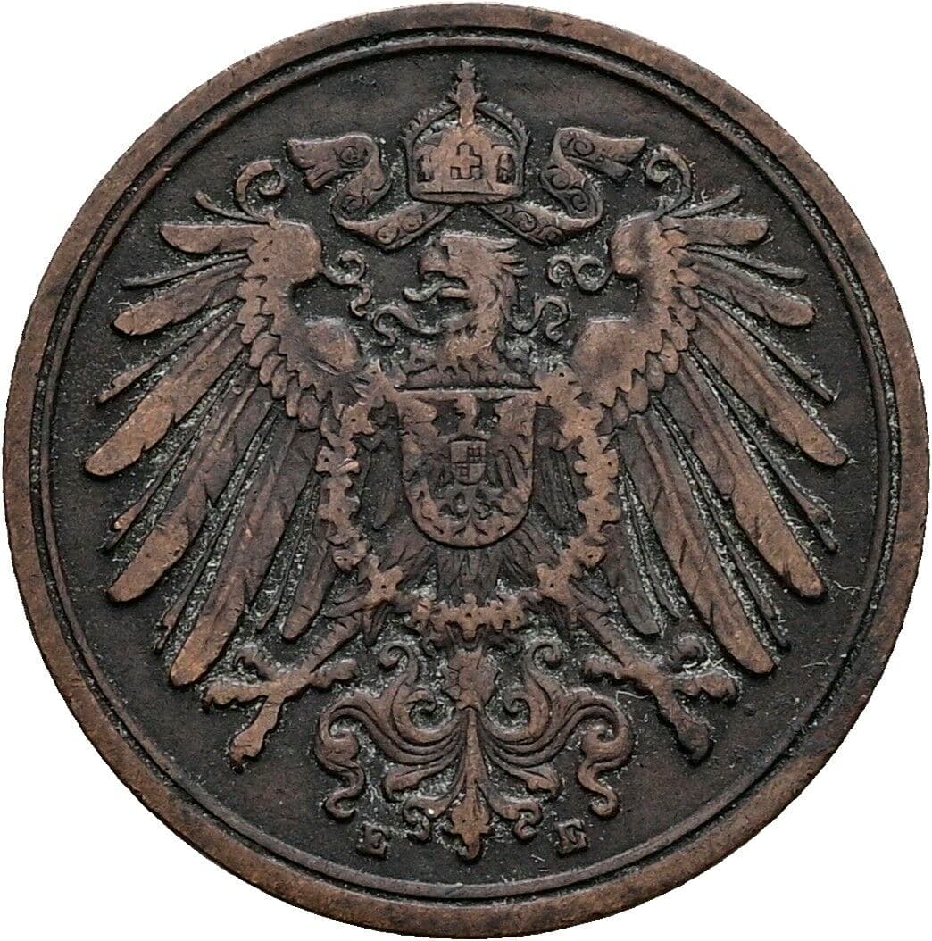 1 Pfennig 1909 E – Rückseite