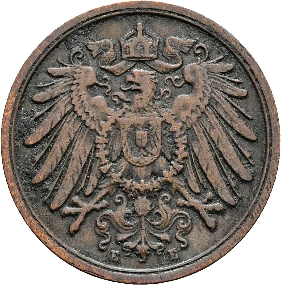 2 Pfennig 1906 E – Rückseite