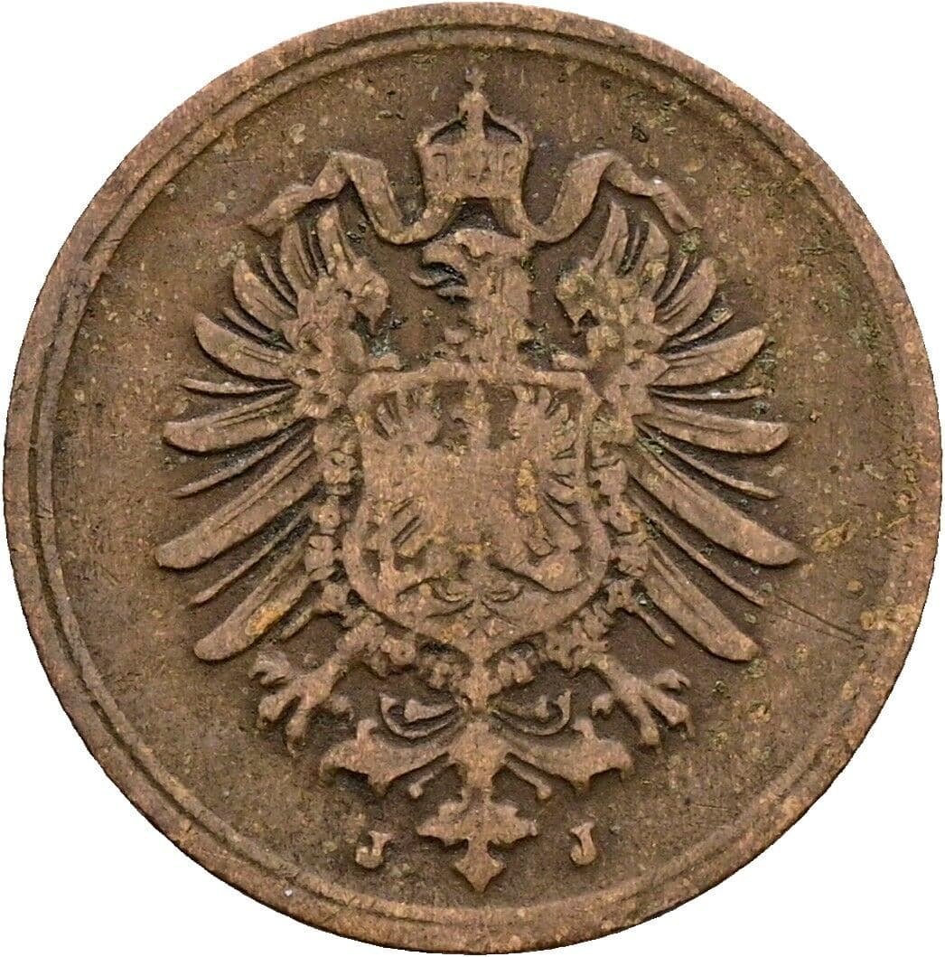 1 Pfennig 1896 J – Rückseite