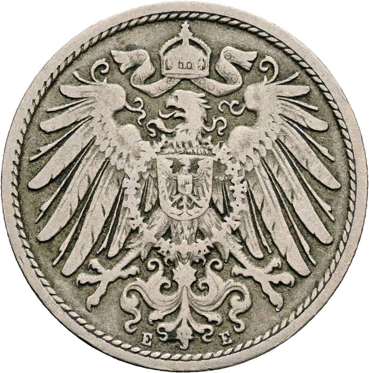 10 Pfennig 1892 E – Rückseite