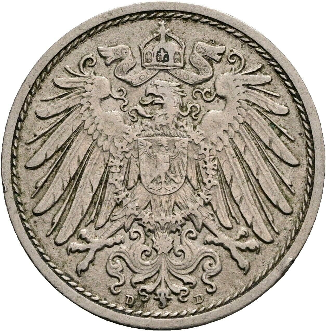 10 Pfennig 1911 D – Rückseite