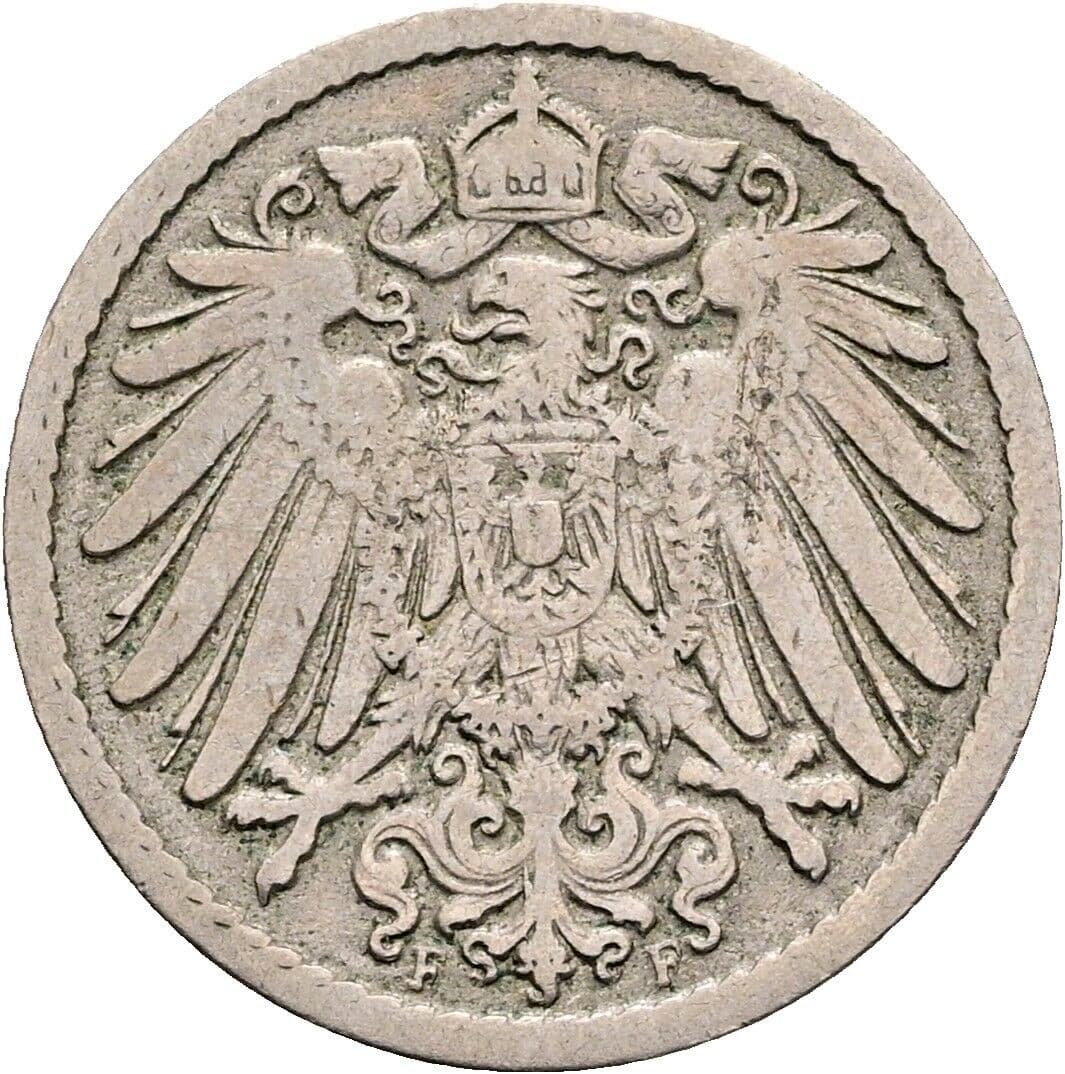 5 Pfennig 1893 F – Rückseite