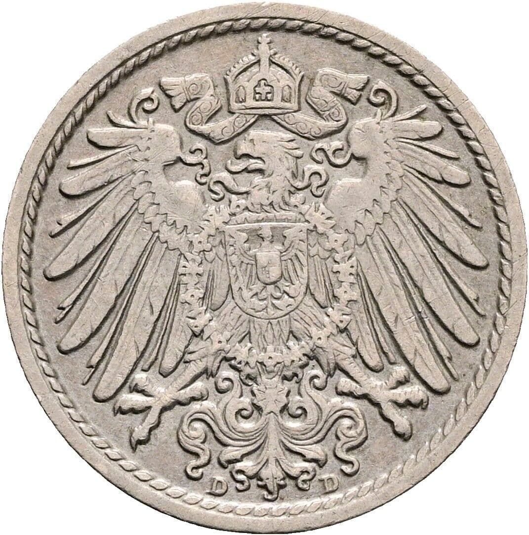 5 Pfennig 1914 D – Rückseite