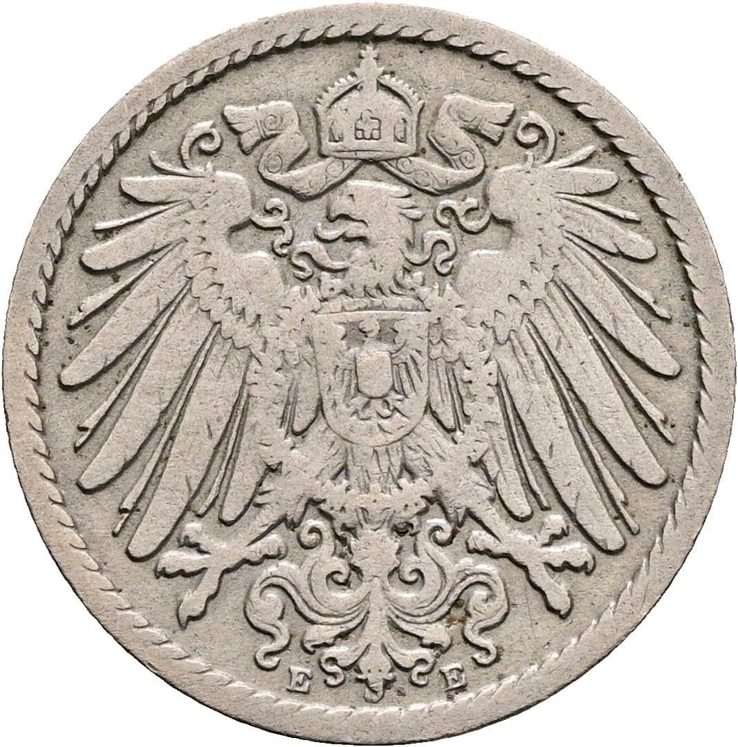 5 Pfennig 1895 E – Rückseite
