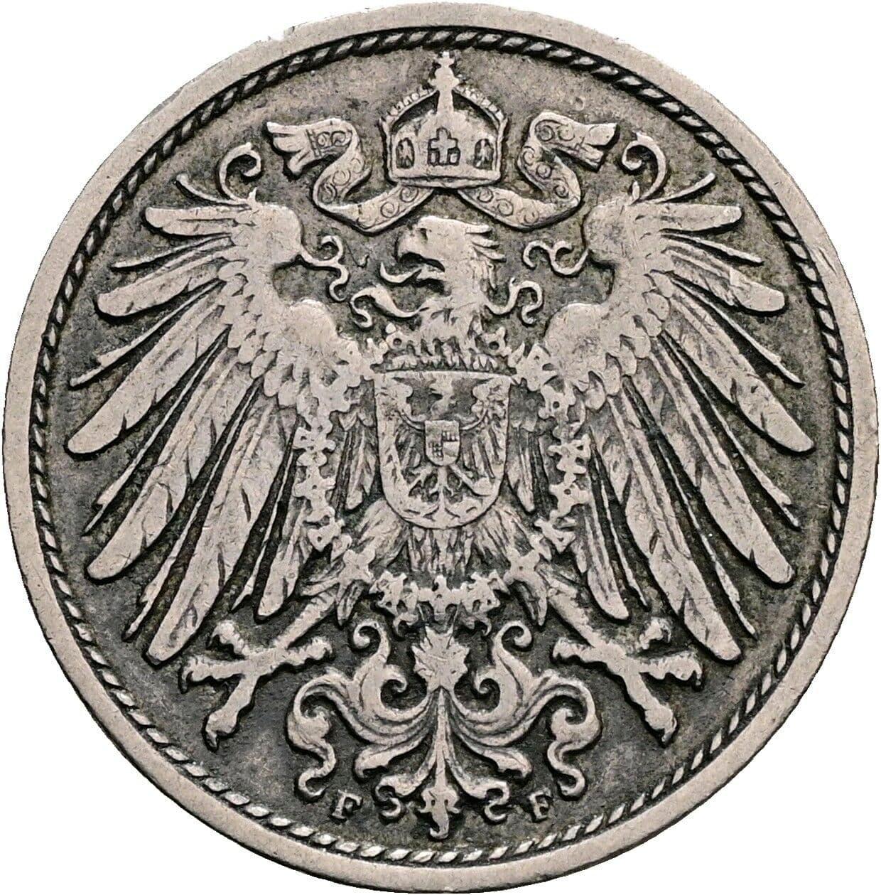 10 Pfennig 1905 F – Rückseite