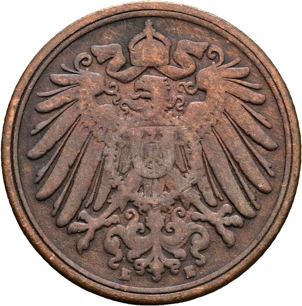 1 Pfennig 1896 E – Rückseite