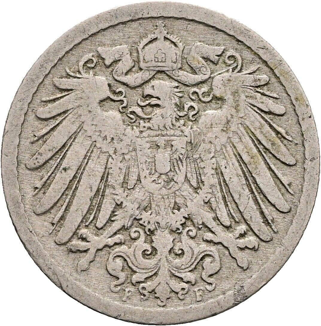 5 Pfennig 1890 F – Rückseite