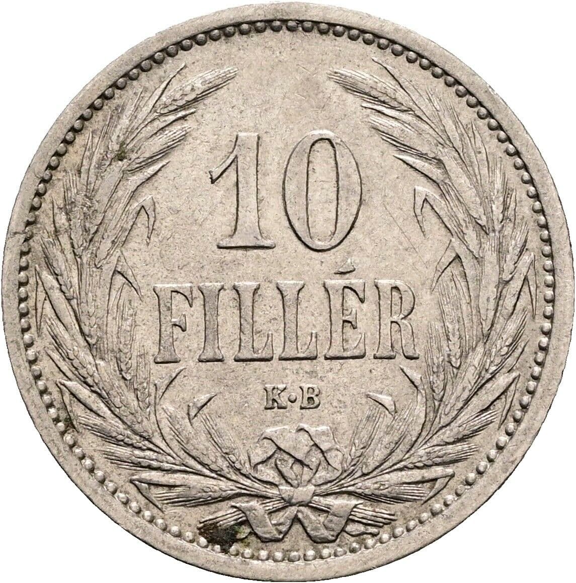 10 Filler Franz Joseph I. 1848-1916 1909 KB, Kremnitz – Vorderseite