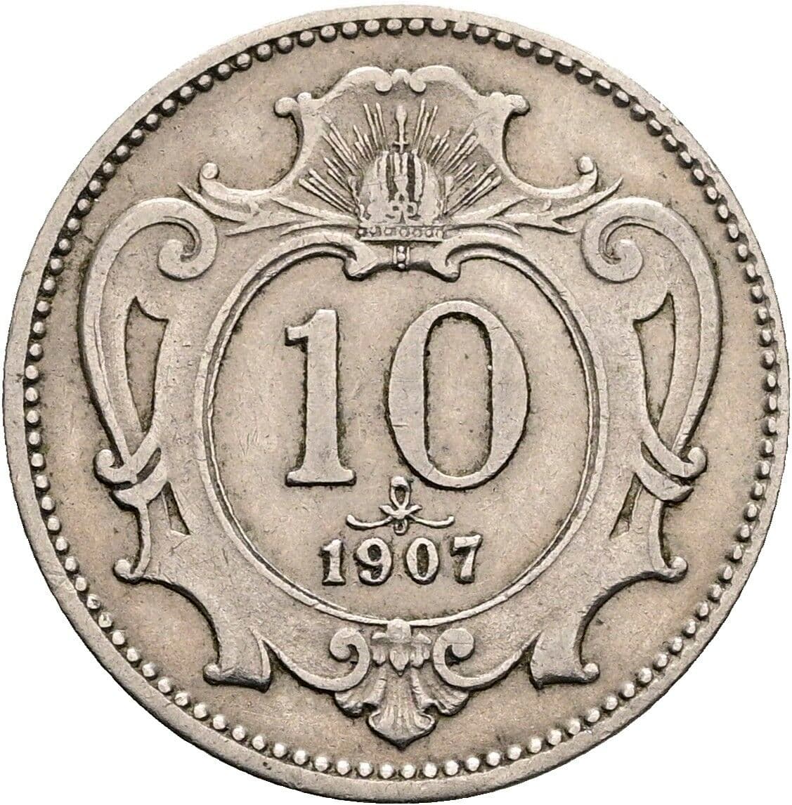 10 Heller Franz Joseph I. 1848-1916 1907 – Vorderseite
