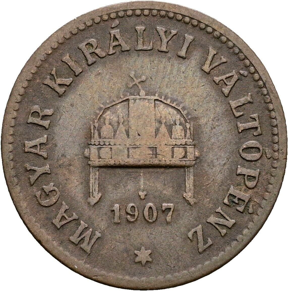 2 Filler Franz Joseph I. 1848-1916 1907 KB, Kremnitz – Rückseite
