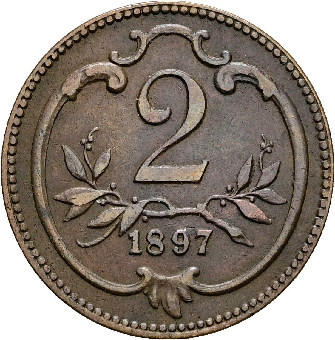 2 Heller Franz Joseph I. 1848-1916 1897 – Vorderseite