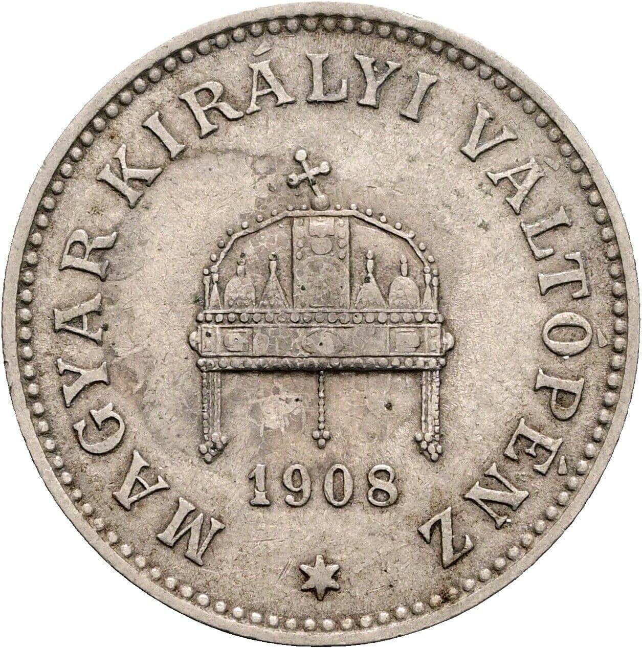 20 Filler Franz Joseph I. 1848-1916 1908 KB, Kremnitz – Rückseite