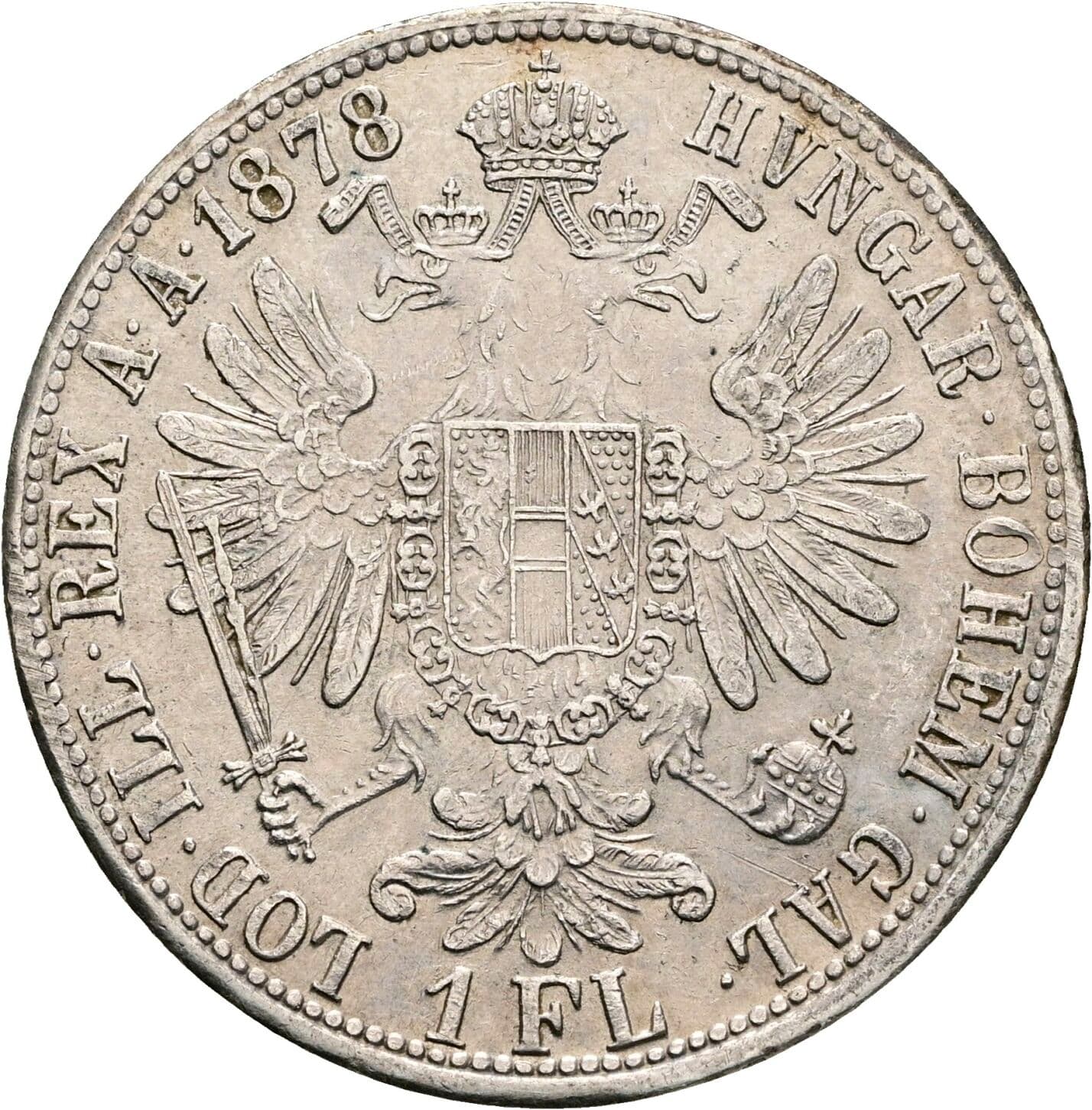 1 Gulden Franz Joseph I. 1848-1916 1878 – Rückseite