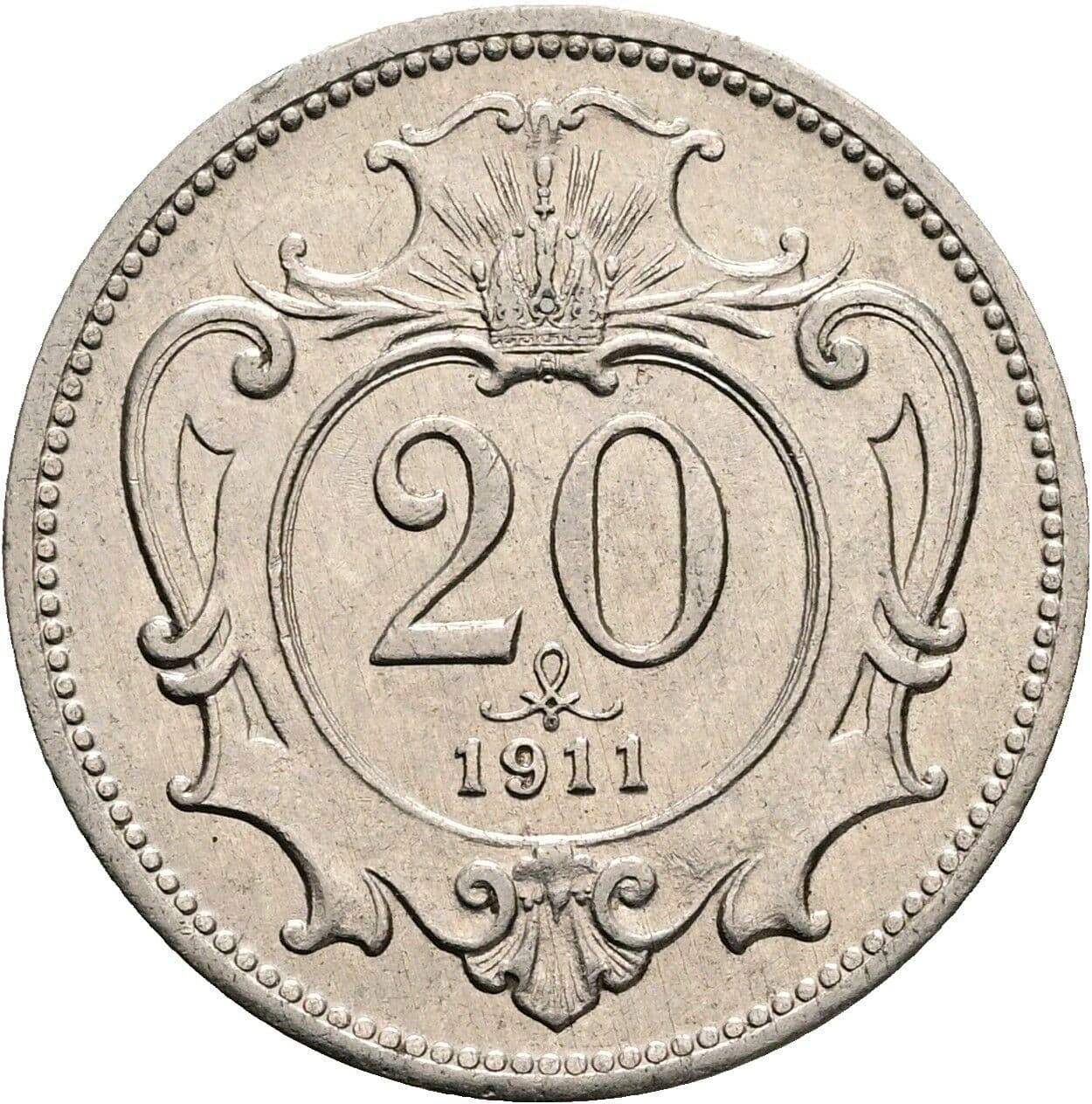 20 Heller Franz Joseph I. 1848-1916 1911 – Vorderseite