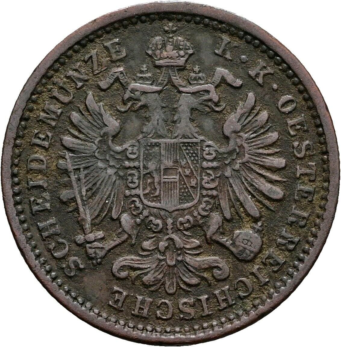 1 Kreuzer Franz Joseph I. 1848-1916 1891 – Rückseite