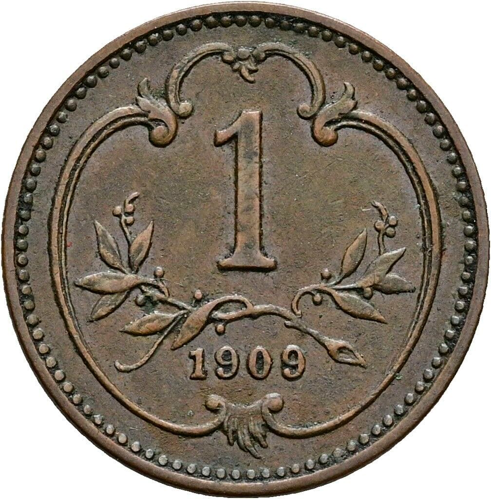 1 Heller Franz Joseph I. 1848-1916 1909 – Vorderseite