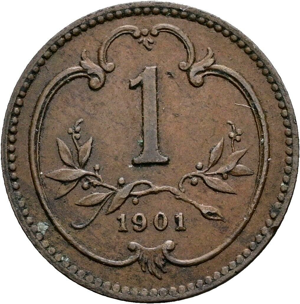 1 Heller Franz Joseph I. 1848-1916 1901 – Vorderseite