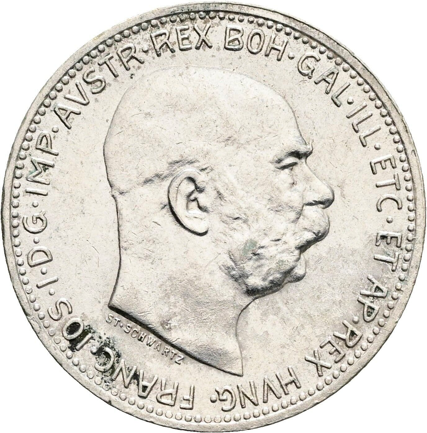 1 Krone Franz Joseph I. 1848-1916 1914 – Vorderseite