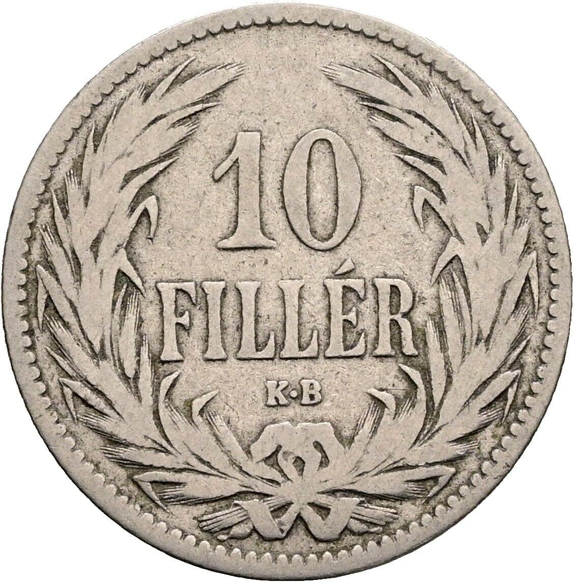 10 Filler Franz Joseph I. 1848-1916 1892 KB, Kremnitz – Vorderseite