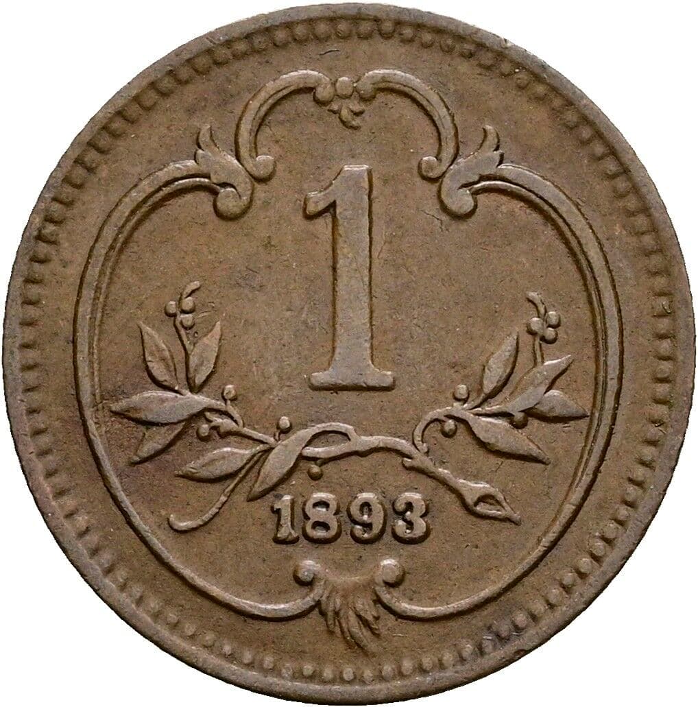 1 Heller Franz Joseph I. 1848-1916 1893 – Vorderseite
