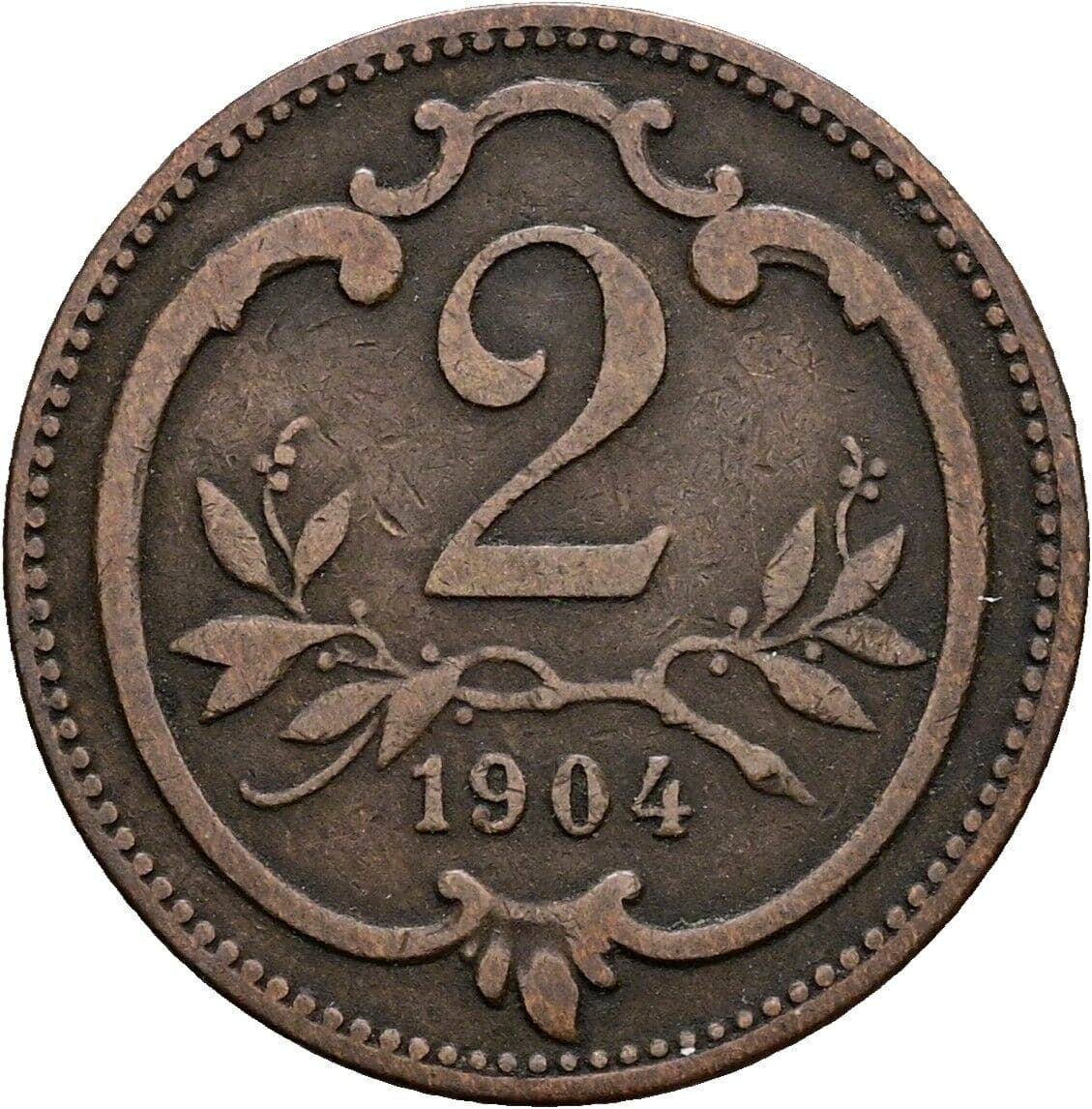 2 Heller 1904 – Vorderseite