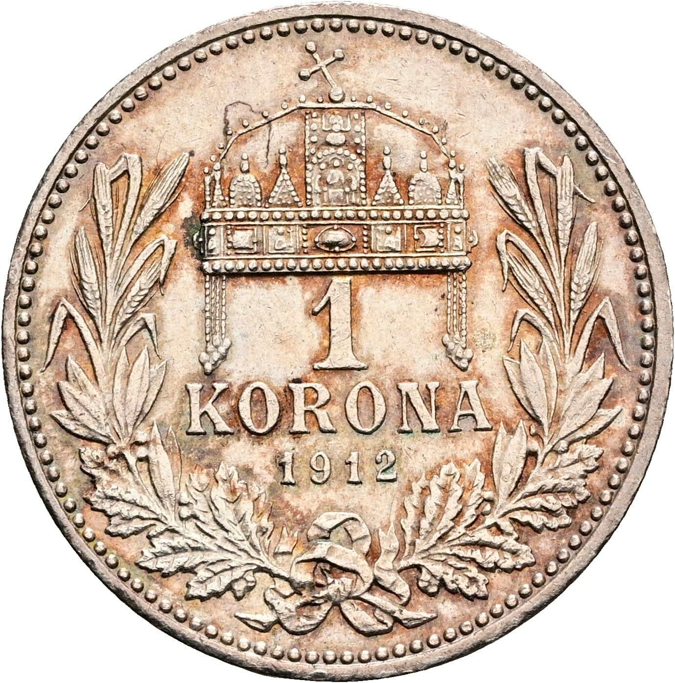 1 Korona Franz Joseph I. 1848-1916 1912 KB, Kremnitz – Rückseite