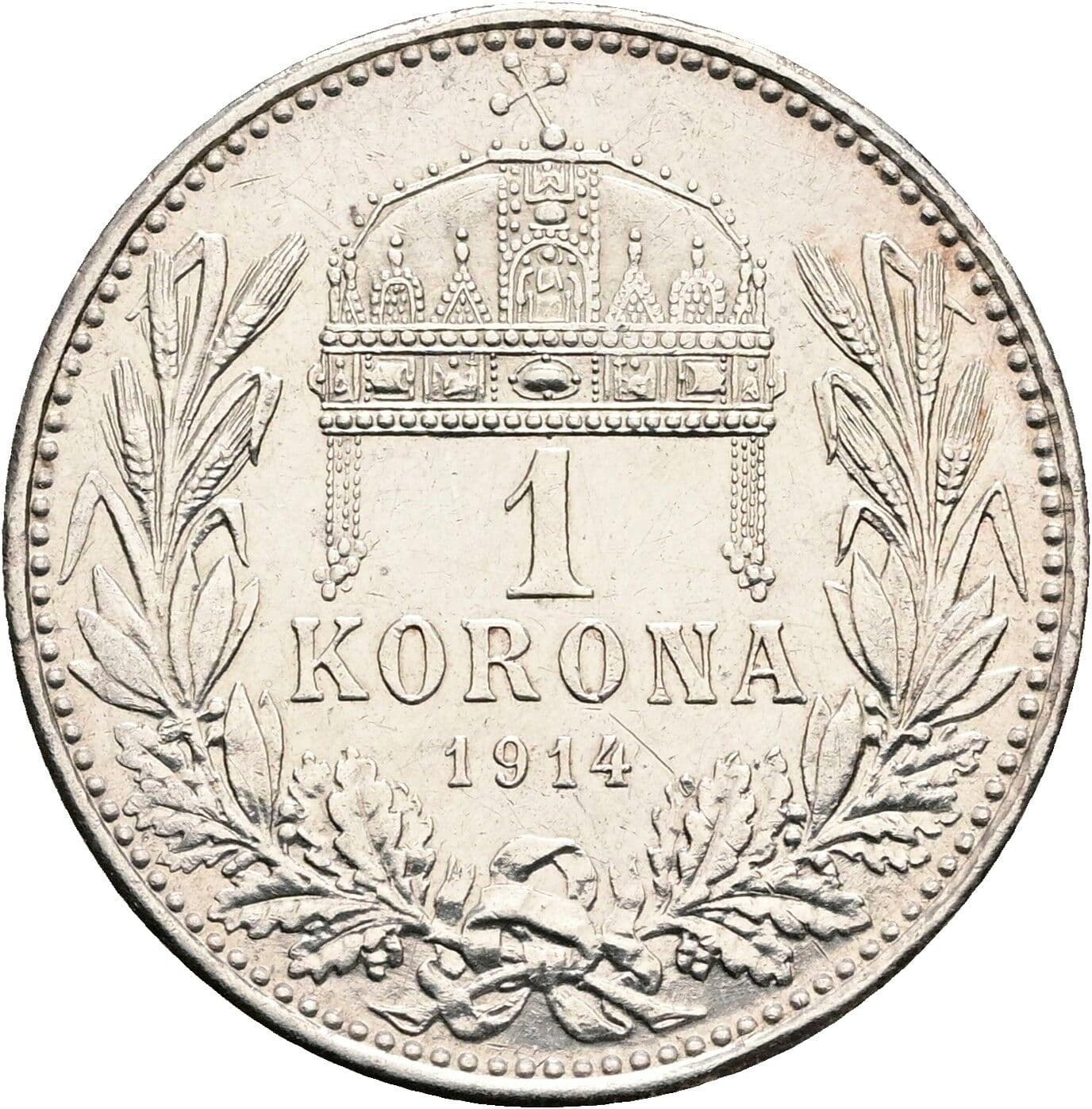 1 Korona Franz Joseph I. 1848-1916 1914 KB, Kremnitz – Rückseite