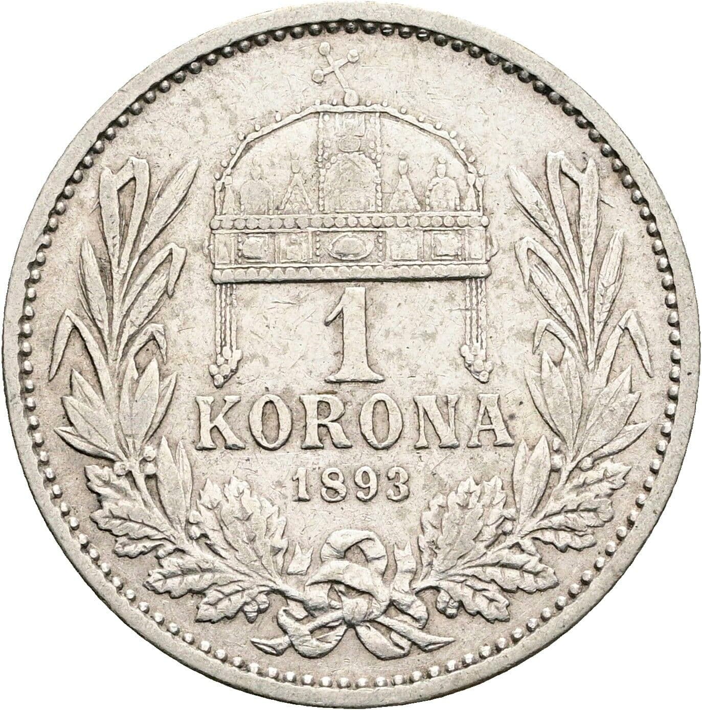 1 Korona Franz Joseph I. 1848-1916 1893 KB, Kremnitz – Rückseite