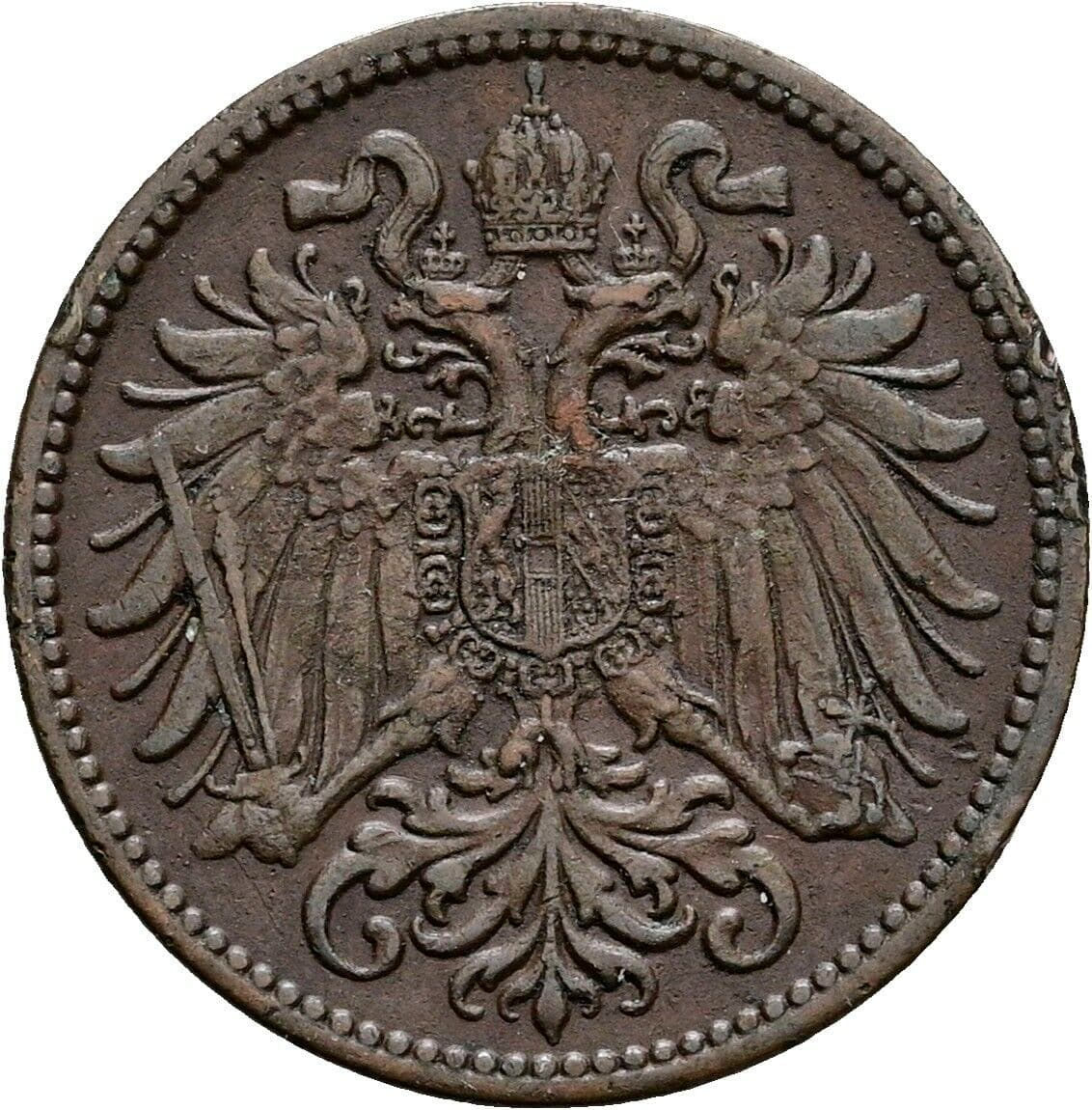 2 Heller Franz Joseph I. 1848-1916 1910 – Rückseite