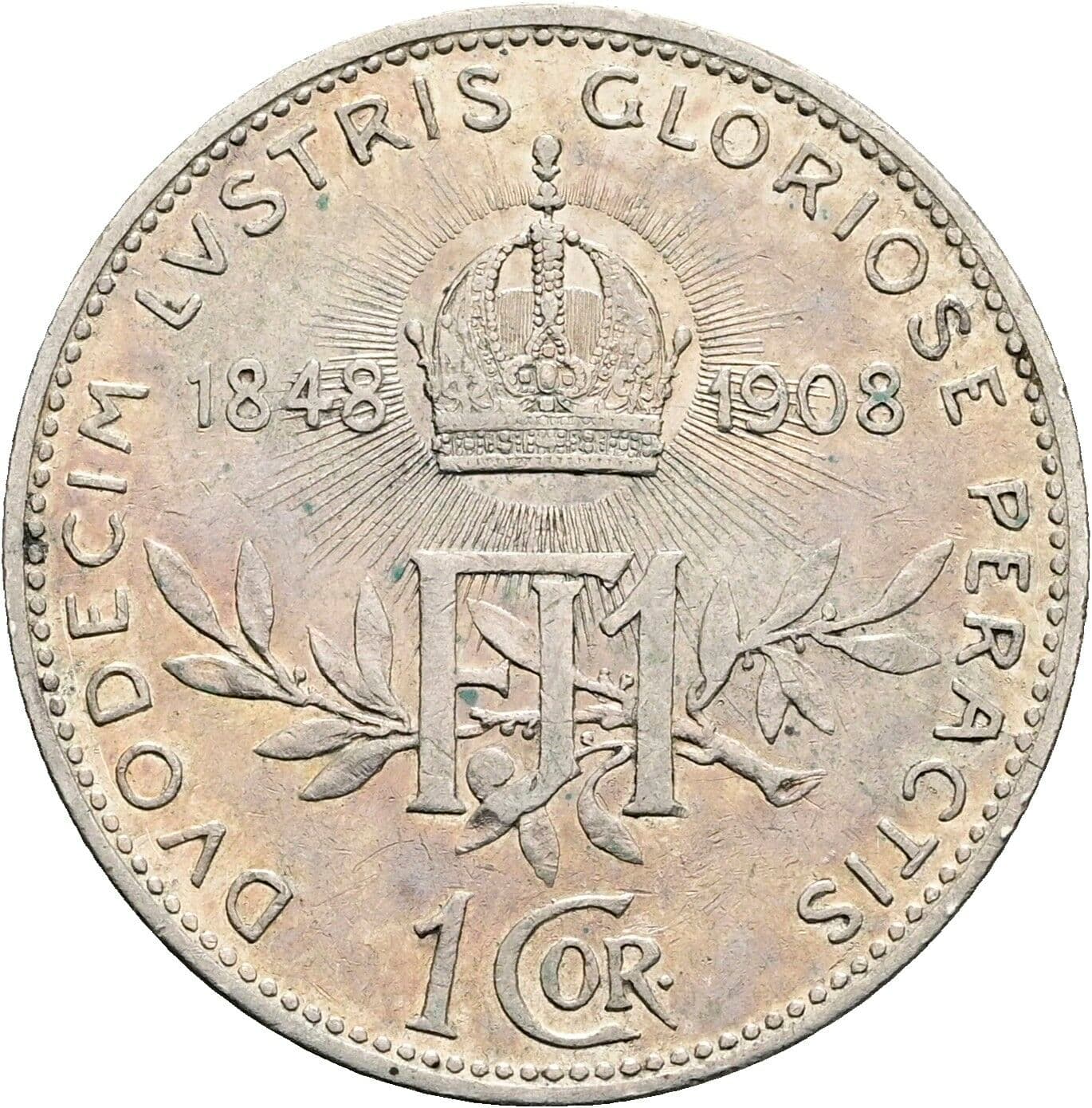 1 Krone Franz Joseph I. 1848-1916 1908 – Rückseite