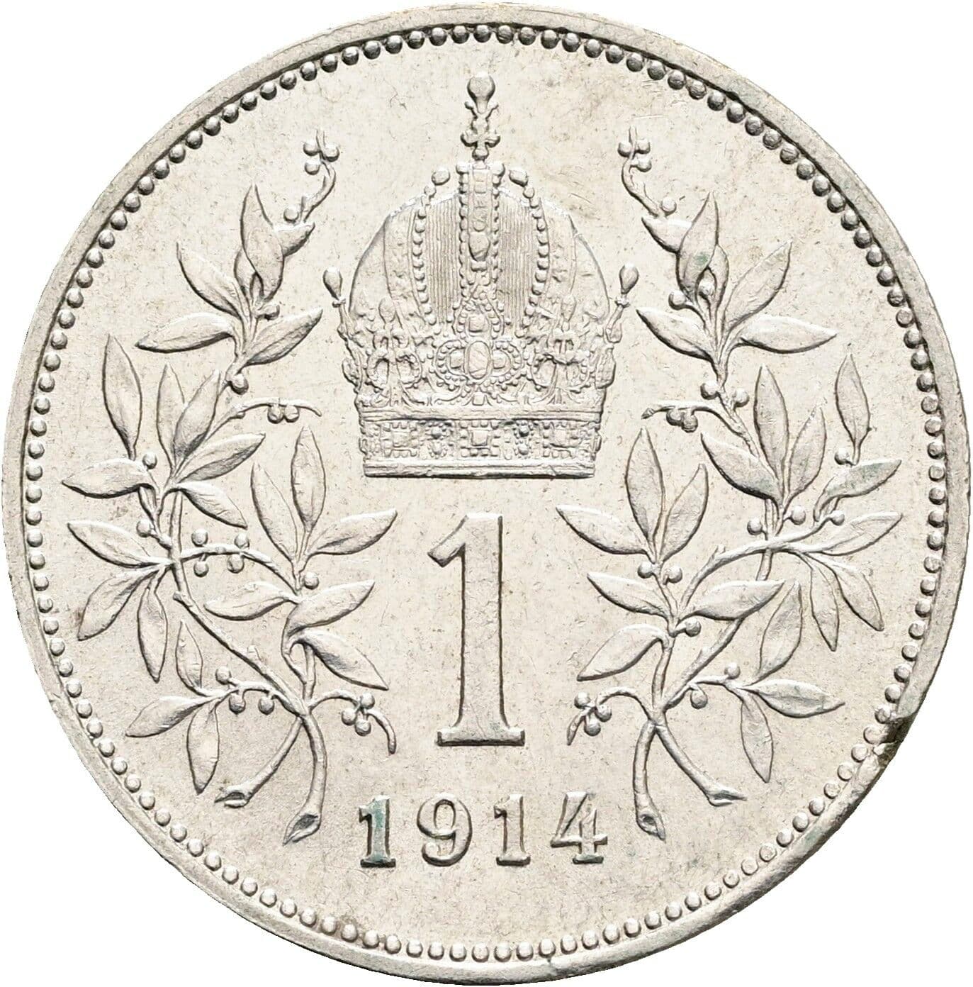 1 Krone Franz Joseph I. 1848-1916 1914 – Rückseite