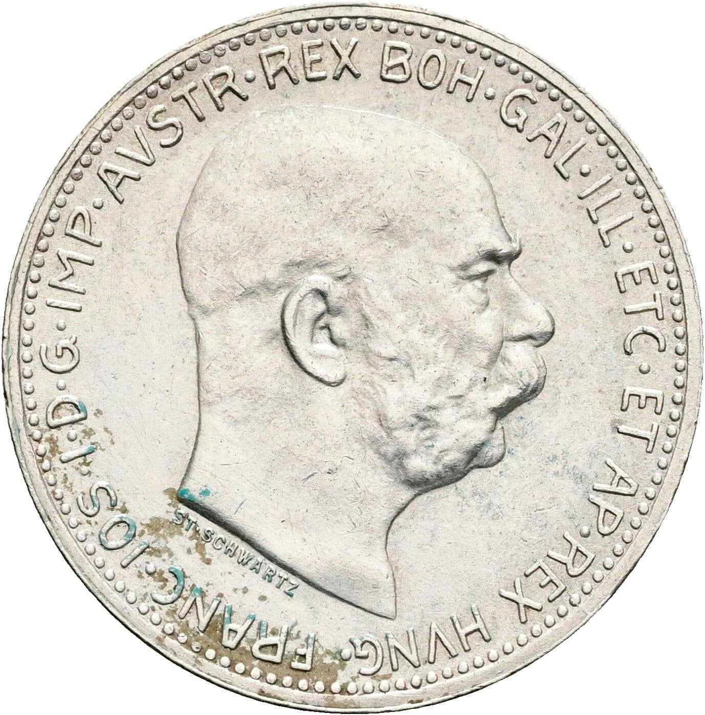 1 Krone Franz Joseph I. 1848-1916 1912 – Vorderseite