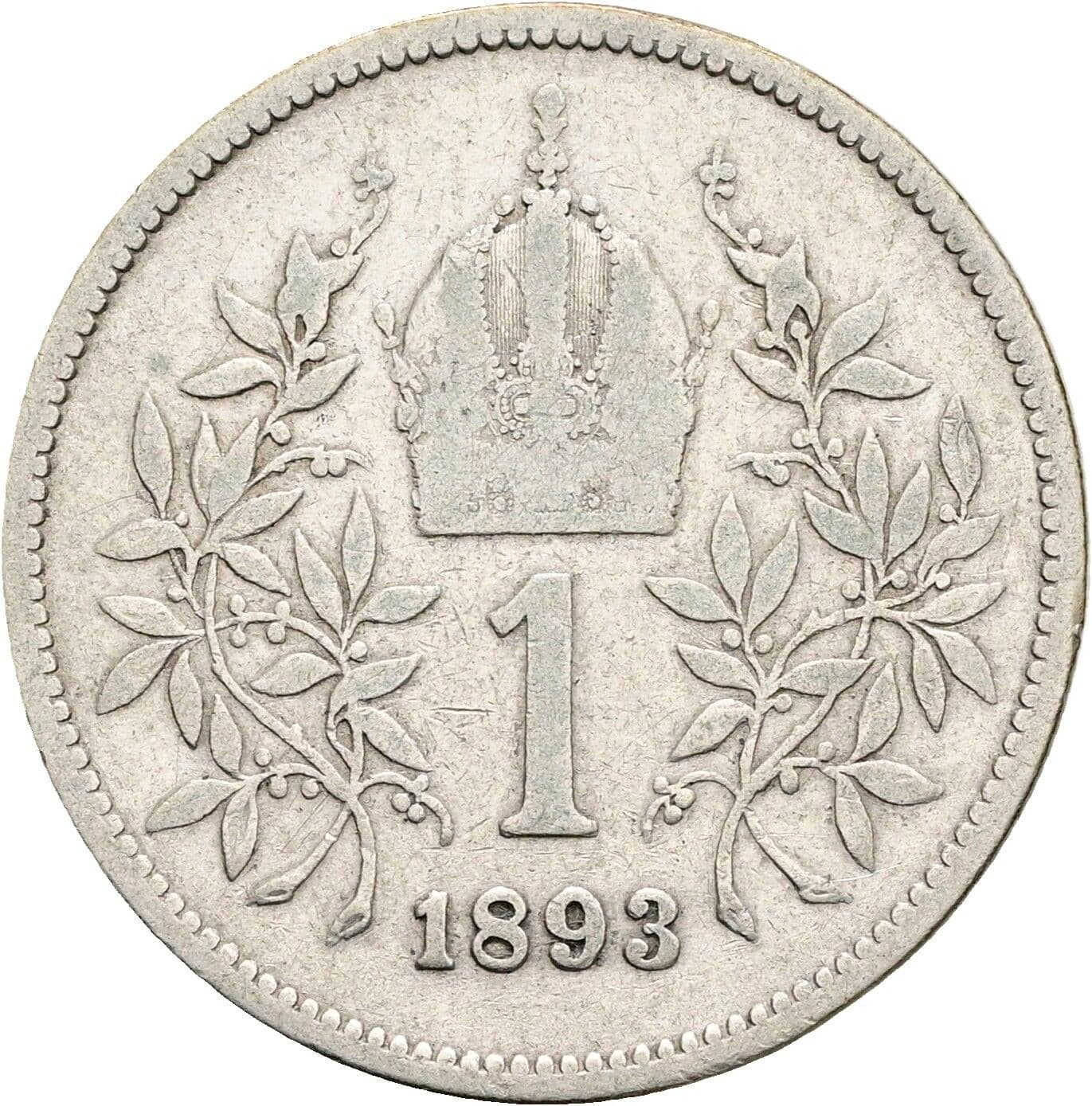 1 Krone Franz Joseph I. 1848-1916 1893 – Rückseite