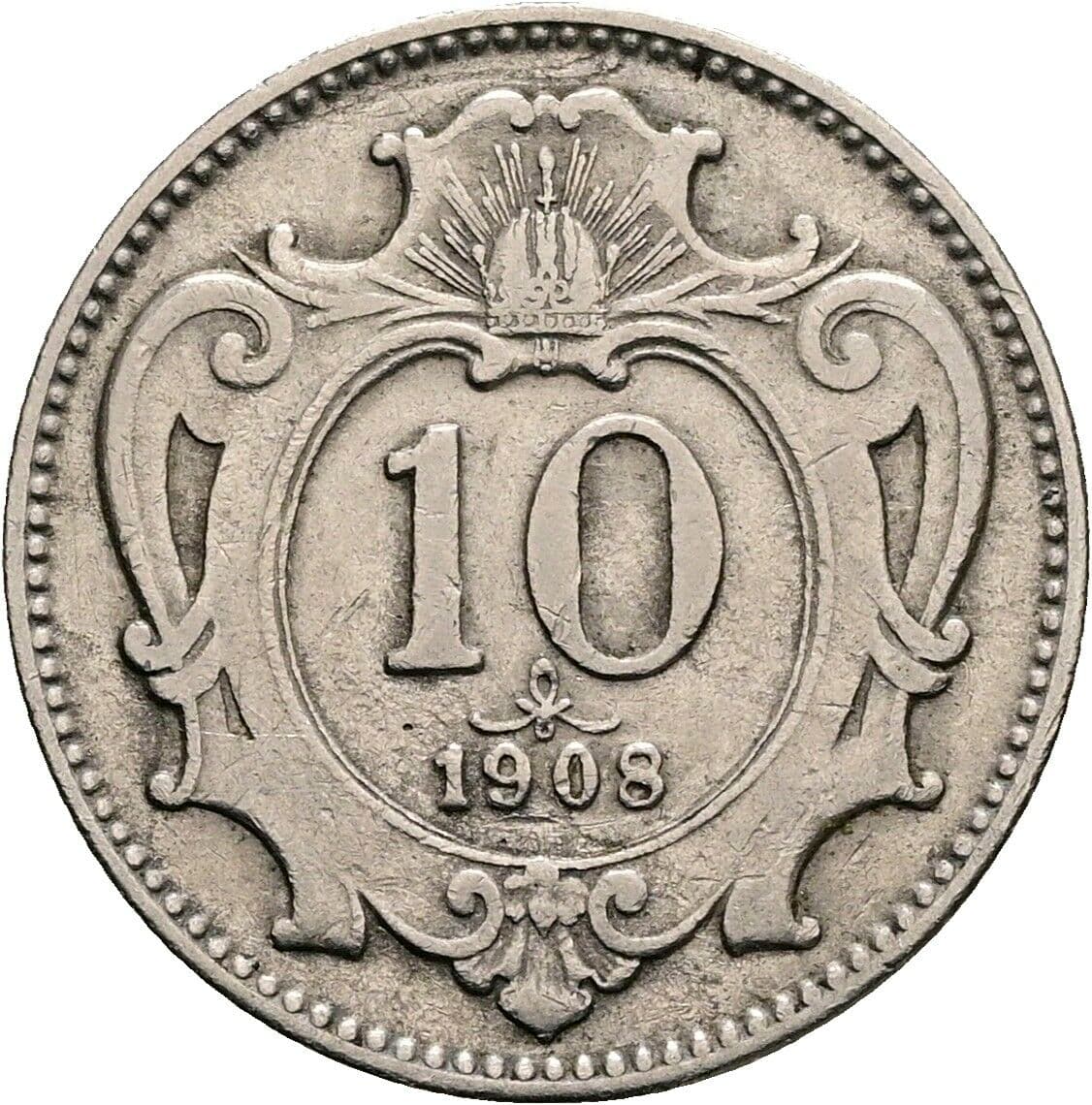 10 Heller Franz Joseph I. 1848-1916 1908 – Vorderseite
