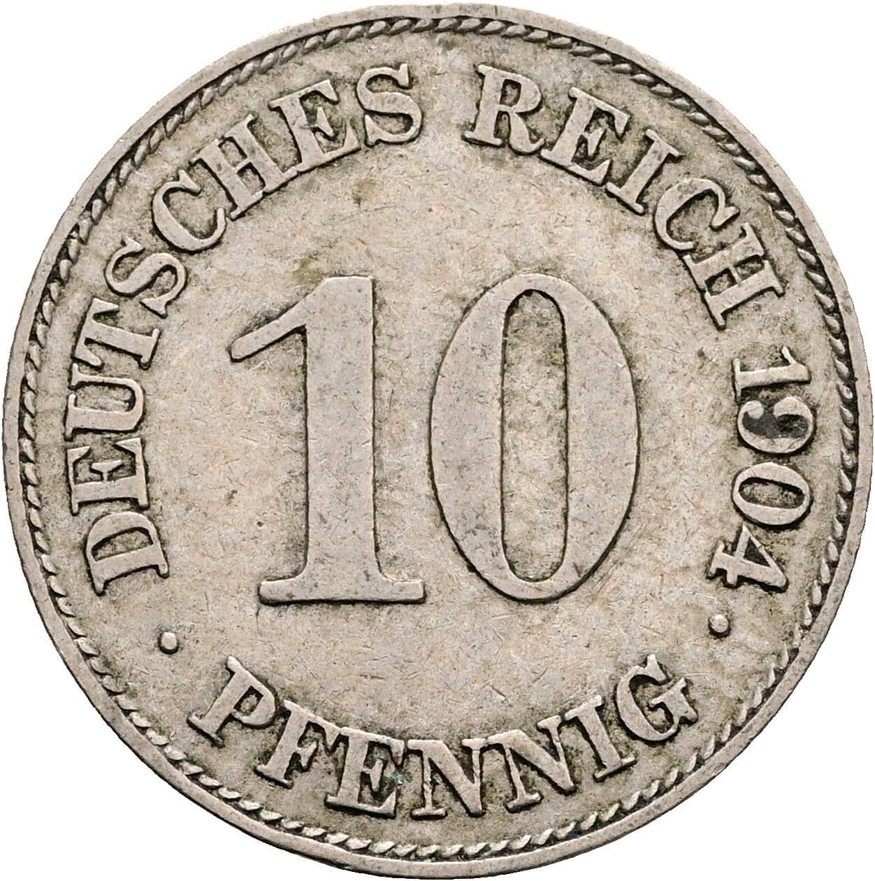 10 Pfennig 1904 E – Vorderseite