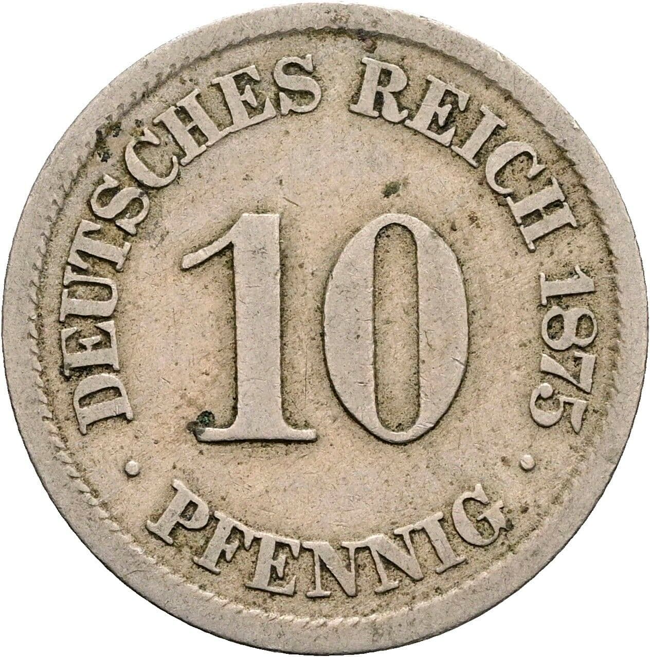10 Pfennig 1875 J – Vorderseite