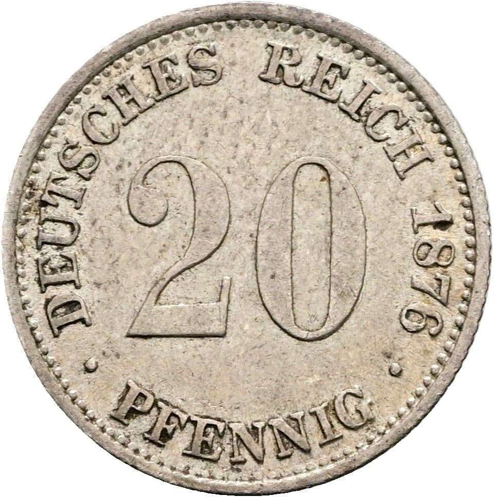 20 Pfennig 1876 G – Vorderseite