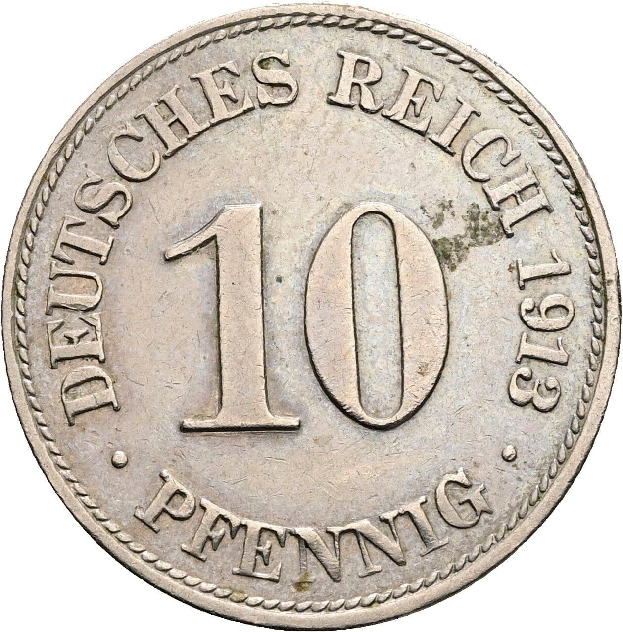 10 Pfennig 1913 D – Vorderseite