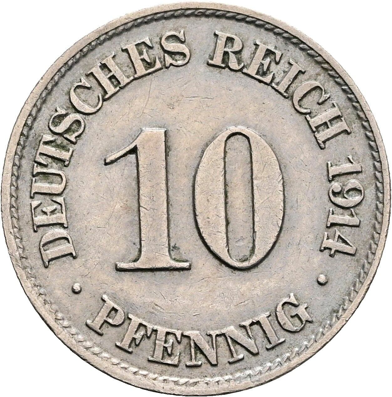 10 Pfennig 1914 J – Vorderseite