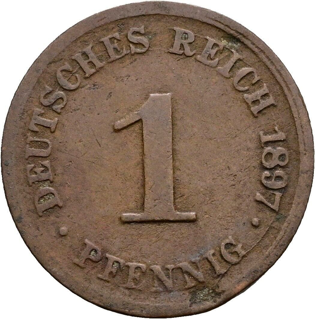 1 Pfennig 1897 G – Vorderseite