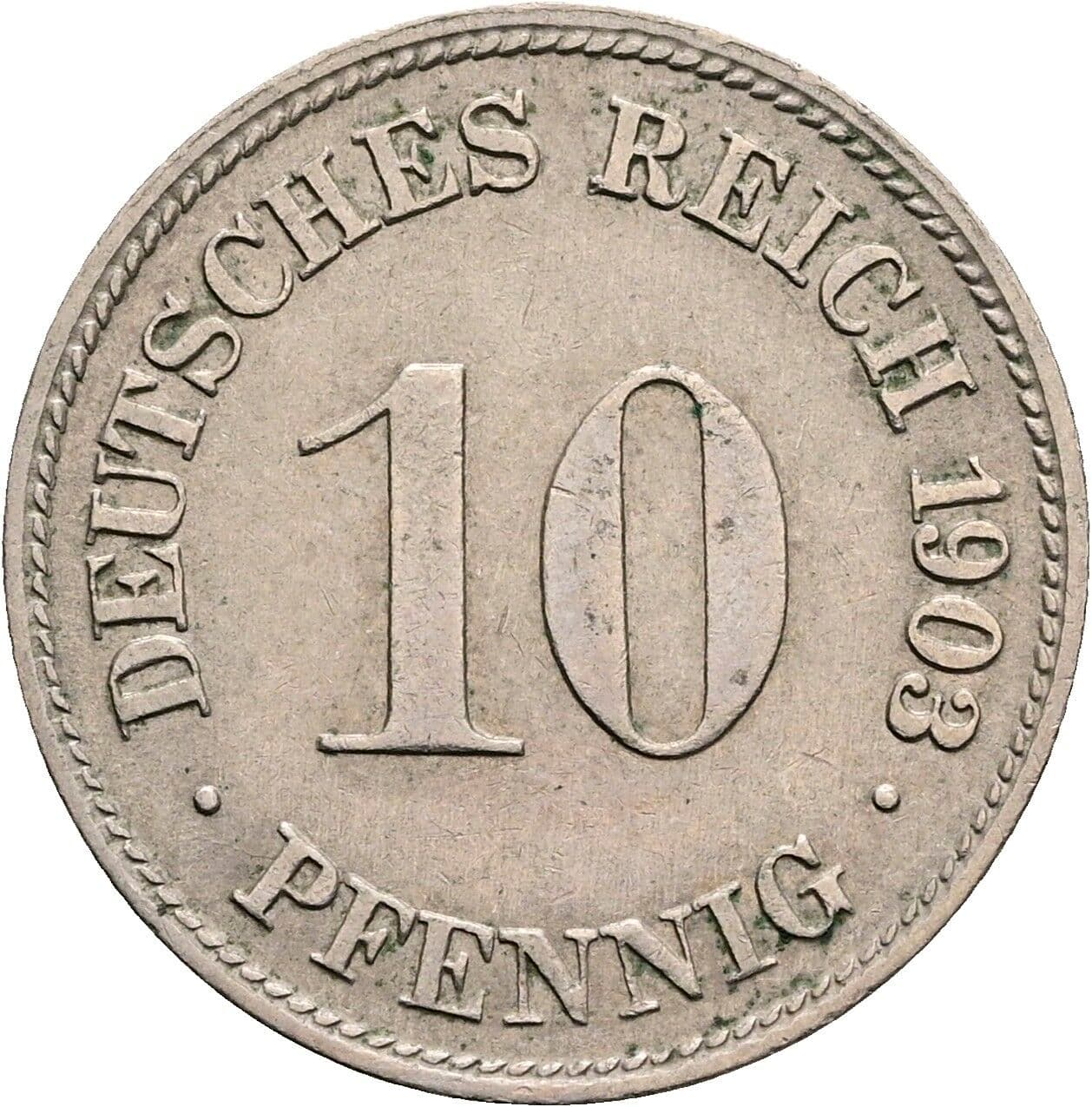 10 Pfennig 1903 D – Vorderseite