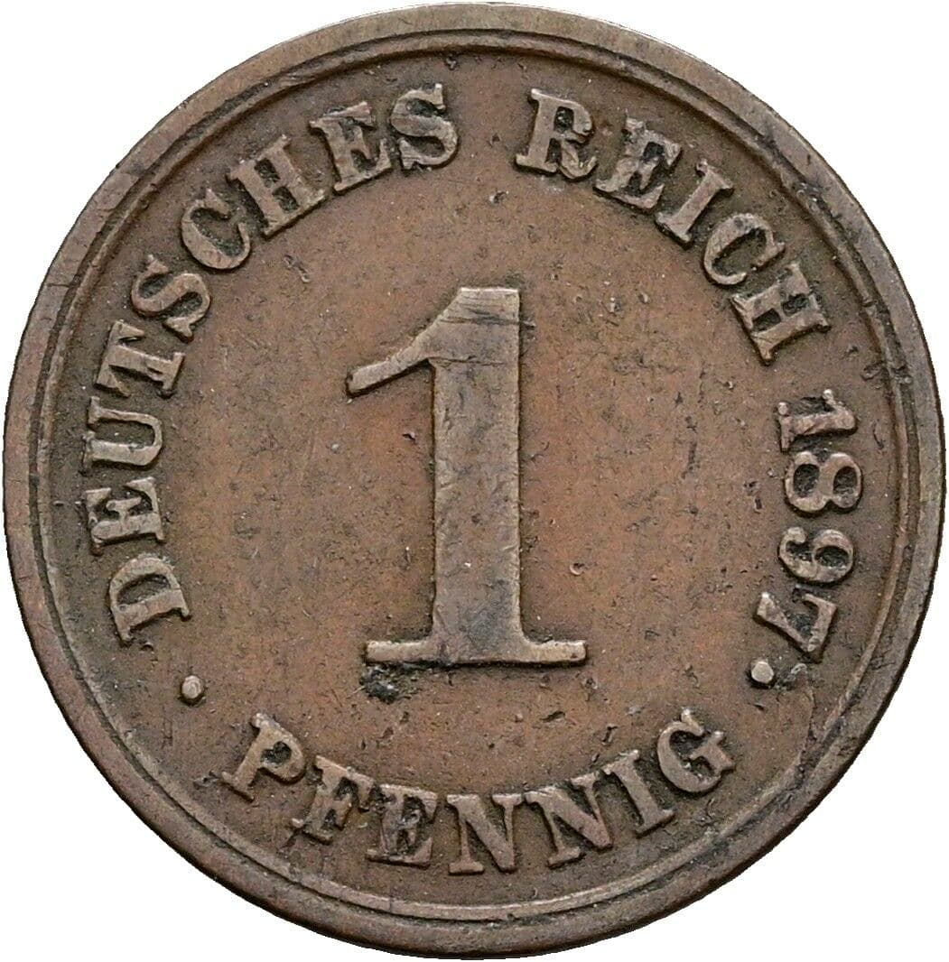 1 Pfennig 1897 E – Vorderseite